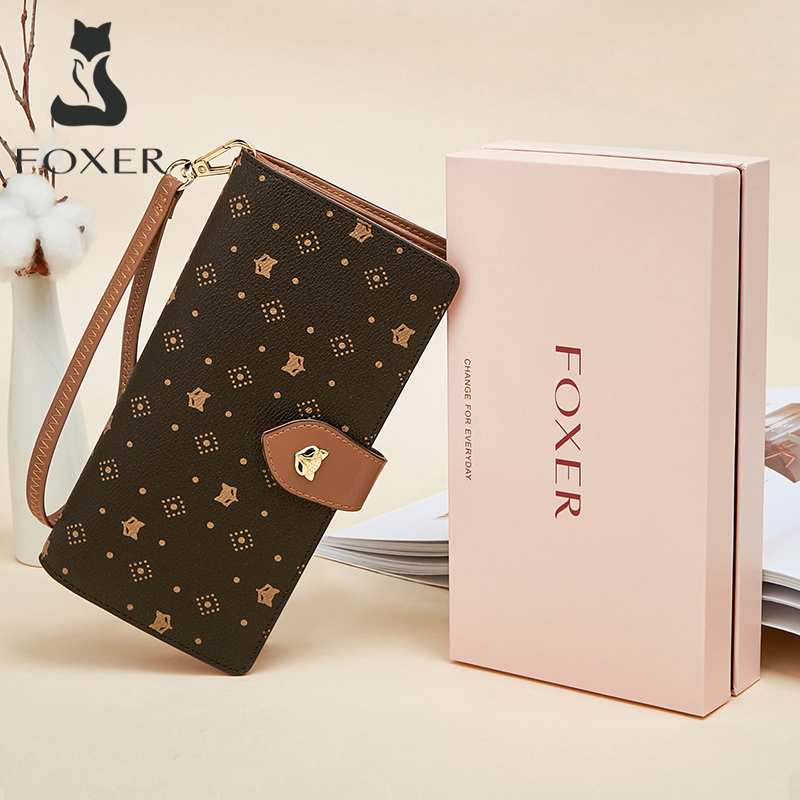 Monogram Keychain Leather - FOXER Portafoglio lungo da donna Porta